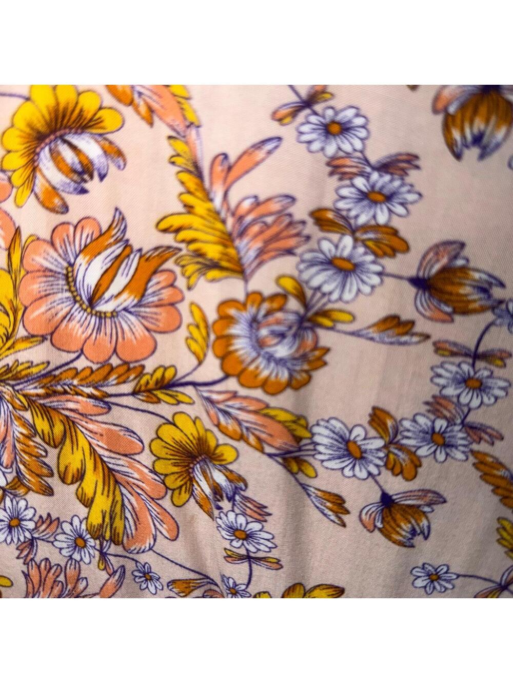 Jaase Boho Floral Maxi Dress Women’s Size Medium Yellow Pink Spaghetti Strap - Picture 5 of 7
